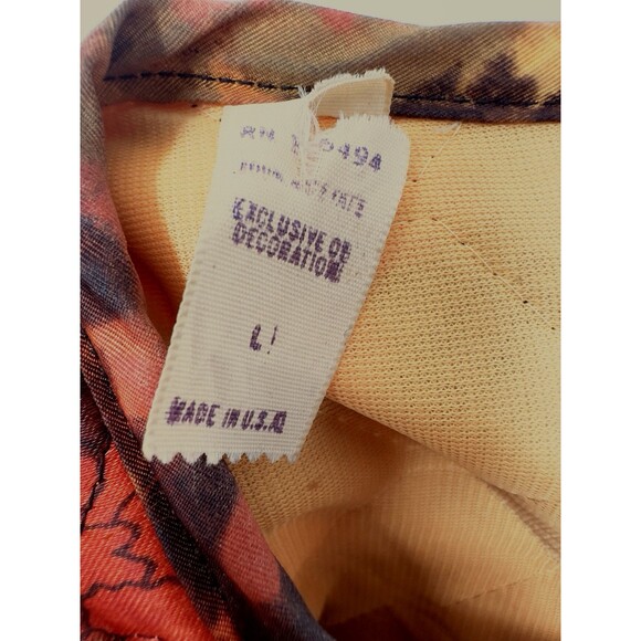 NEW VTG Yellow Autum Women’s‎ Quilted Satin Robe housecoat Size  L dead stock - Picture 6 of 9